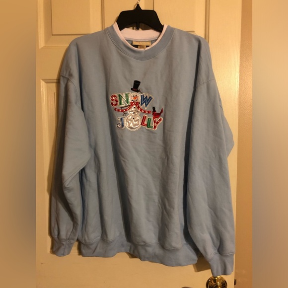 Christmas Sweatshirt With Snowman Size XL NWOT - Picture 2 of 5